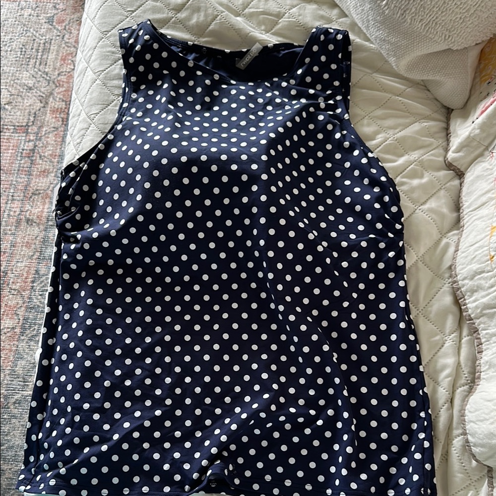 Lands End boat neck Swim top UPF 50 Size 14 NWT